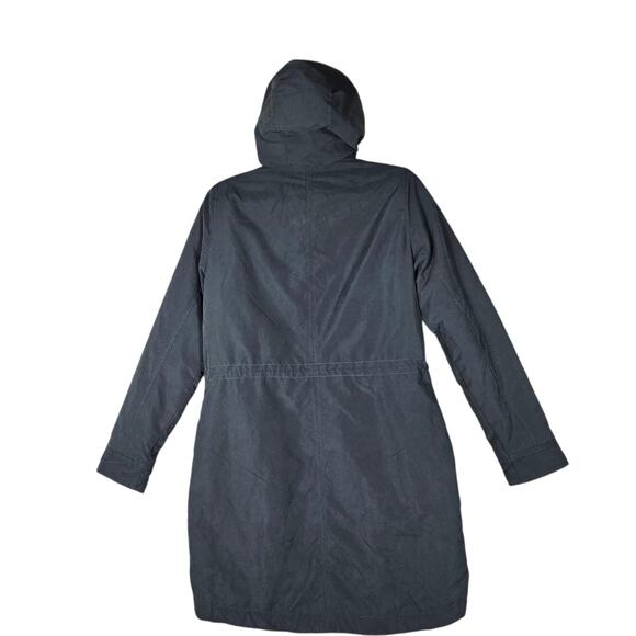 Abercrombie Fitch Womens M Navy Parka Coat Faux Fur Hood Sherpa Lined Jacket - Picture 7 of 12